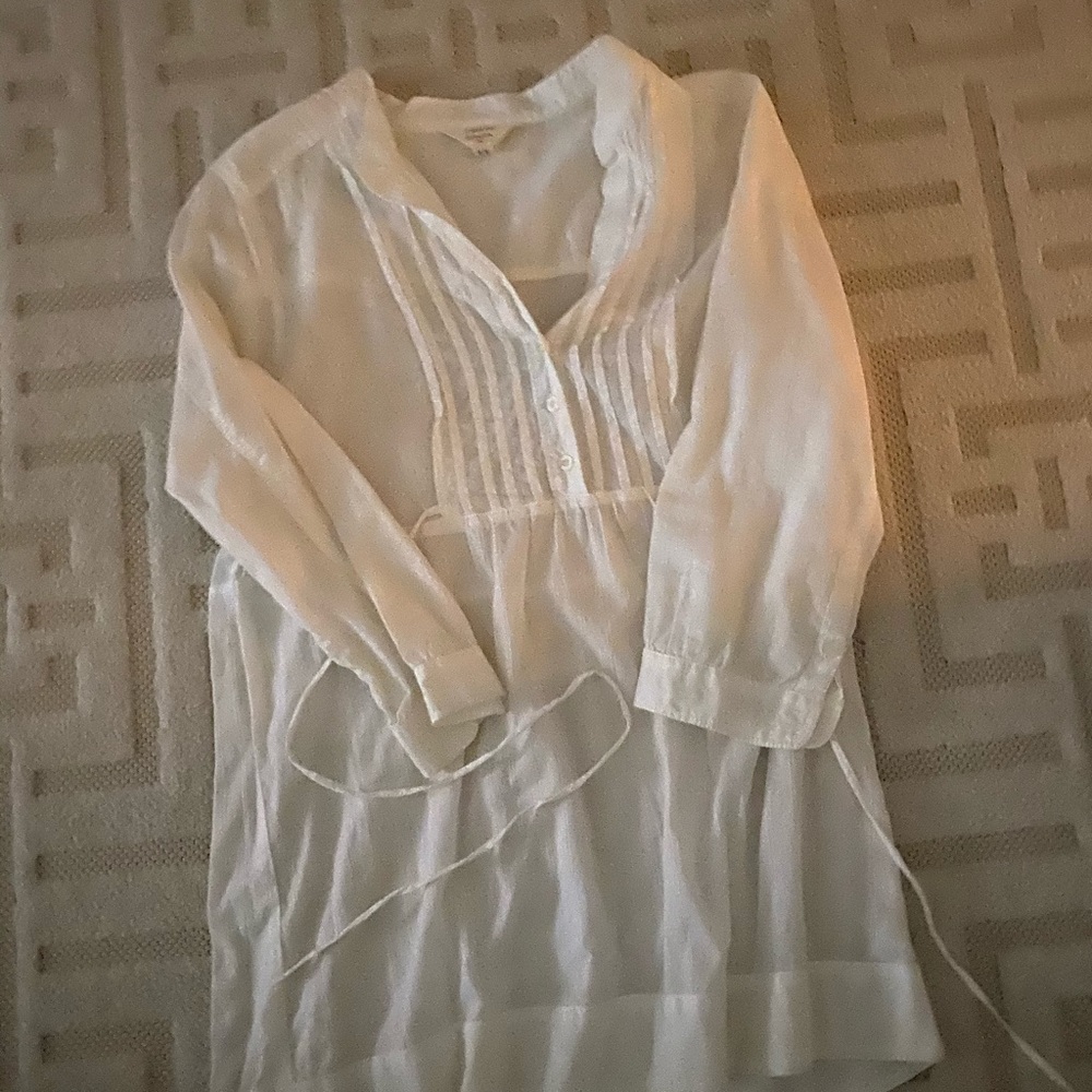 Tie back detail tunic with flattering pleating